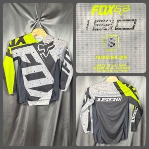 Fox Racing 180 Nirv Motocross Jersey Men's Small Grey / Hi-Vis #17257 MX ATV Y2K